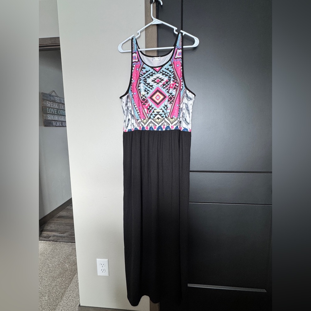 Aztec Print Maxi Dress